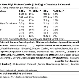 Mars High Protein Cookie – 12x60g